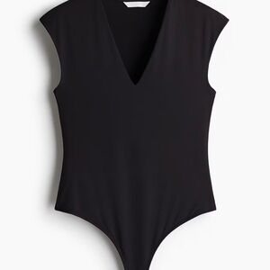 Black V-Neck Bodysuit